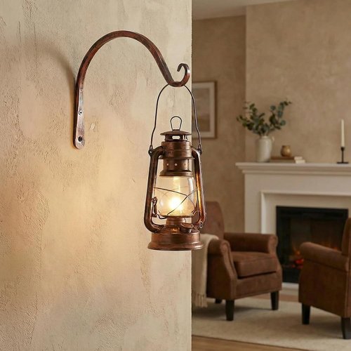 Feed Garden 8-Inch Decorative Hanging Plant Brackets - 2 Pack for Outdoor Use | Antique Bronze Finish