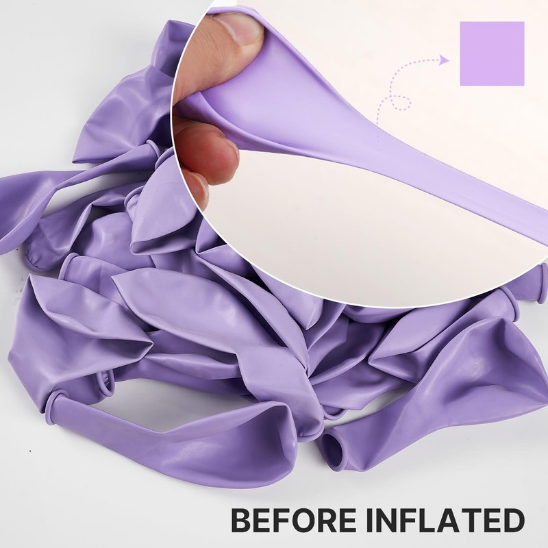 PartyWoo Pastel Purple Balloons 100 pcs Different Sizes Pack of 36 18 12 10 5 Inch Light Pastel Purple Lavender Lilac Balloon Arch Kit Garland for Baby Shower Birthday Party Decorations Purple-Q10