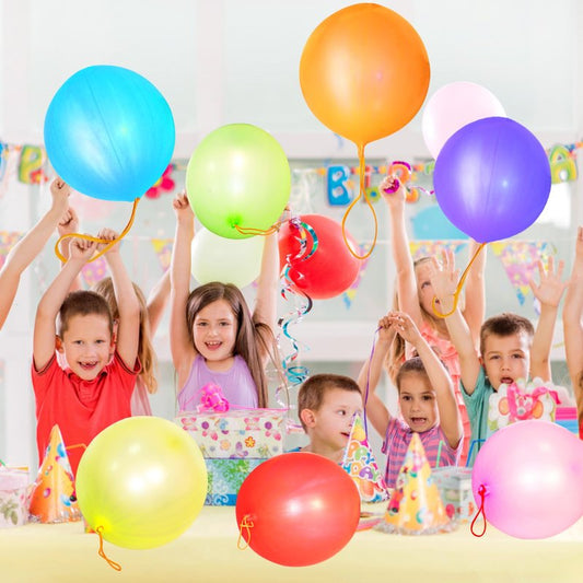 Voircoloria 30Pcs Punch Balloons, Party Favors Heavy Duty Punching Balloons with Rubber Bands For Kids Birthday Decorations Party Balloons Weddings Supply