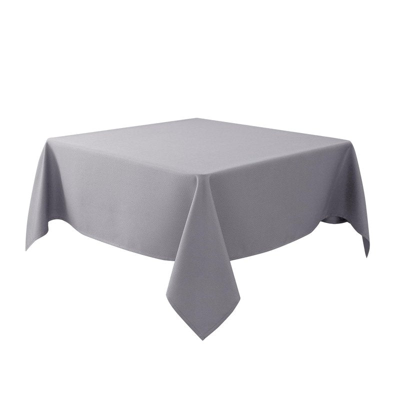 Biscaynebay Textured Fabric Square Tablecloths 70x70 Inches, Silver Grey Water Resistant Spill Proof Card Table Cloth Folding Table Cover for Dining, Kitchen, Wedding and Parties, Machine Washable