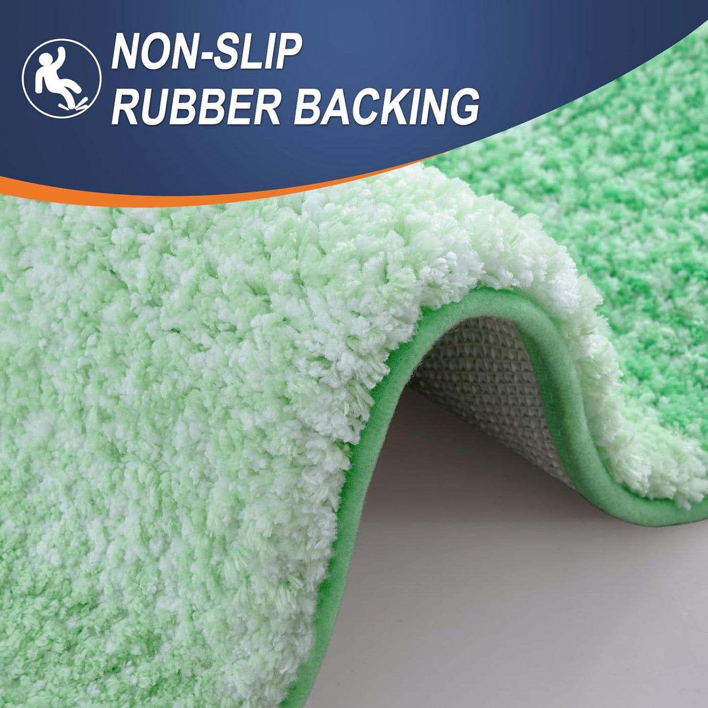 OLANLY Bathroom Rugs - Extra Soft Microfiber Mat 24x16 | Quick Dry, Rubber Backing, Green