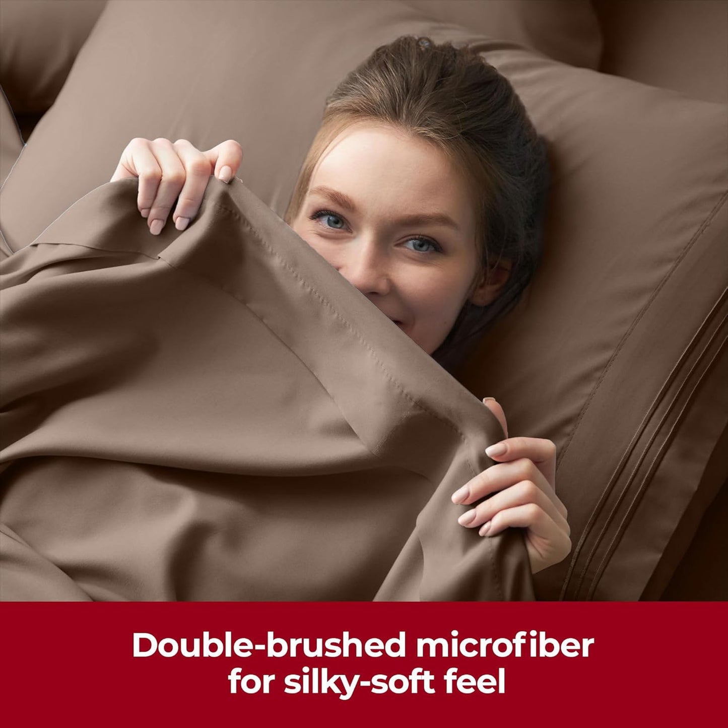 Mellanni Extra Deep King Sheets - Hotel Luxury, Ultra Soft & Cooling - Wrinkle, Fade & Stain Resistant (Brown)