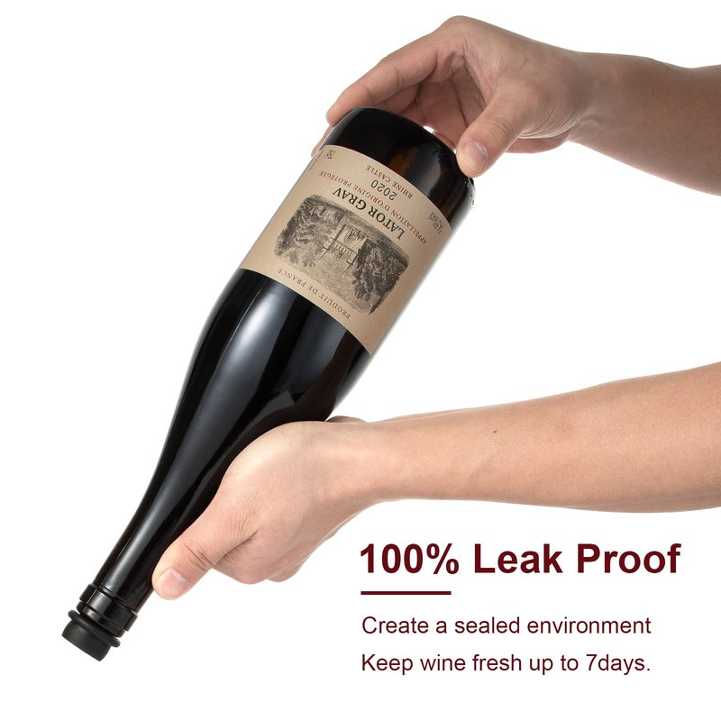 Wine Saver Vacuum Pump with 4 Wine Stoppers, Wine Bottle Stoppers with Food Grade Silicone Leak proof Keep Fresh Suitable for All Standard Wine Bottles