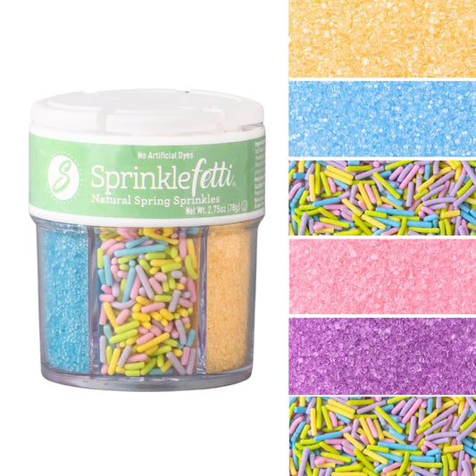 Sweets Indeed Dye-Free Pastel Sprinkles - Edible Cake Decorations in Yellow, Blue, Purple & Pink | 2.75 Ounces