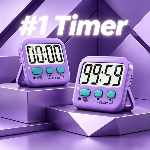 Antonki 2 Pack Digital Timer for Kids, Magnetic Countdown Kitchen Timers for Cooking, Egg, Classroom, Teacher, Exercise, Study, Oven - Battery Included