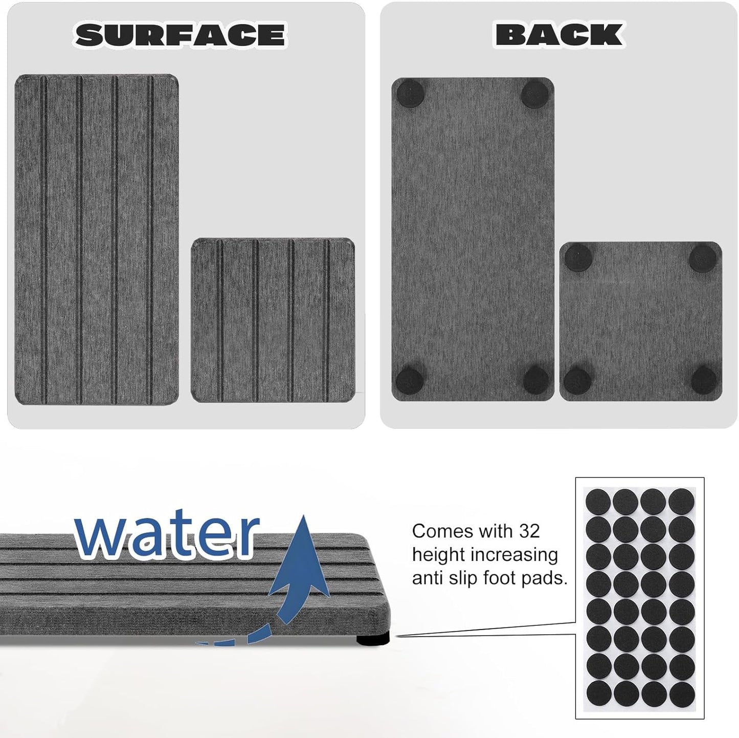 Skiennix Diatomite Soap Tray - Fast Drying Water Absorbing Coaster for Bathroom & Kitchen | 4PCS Set