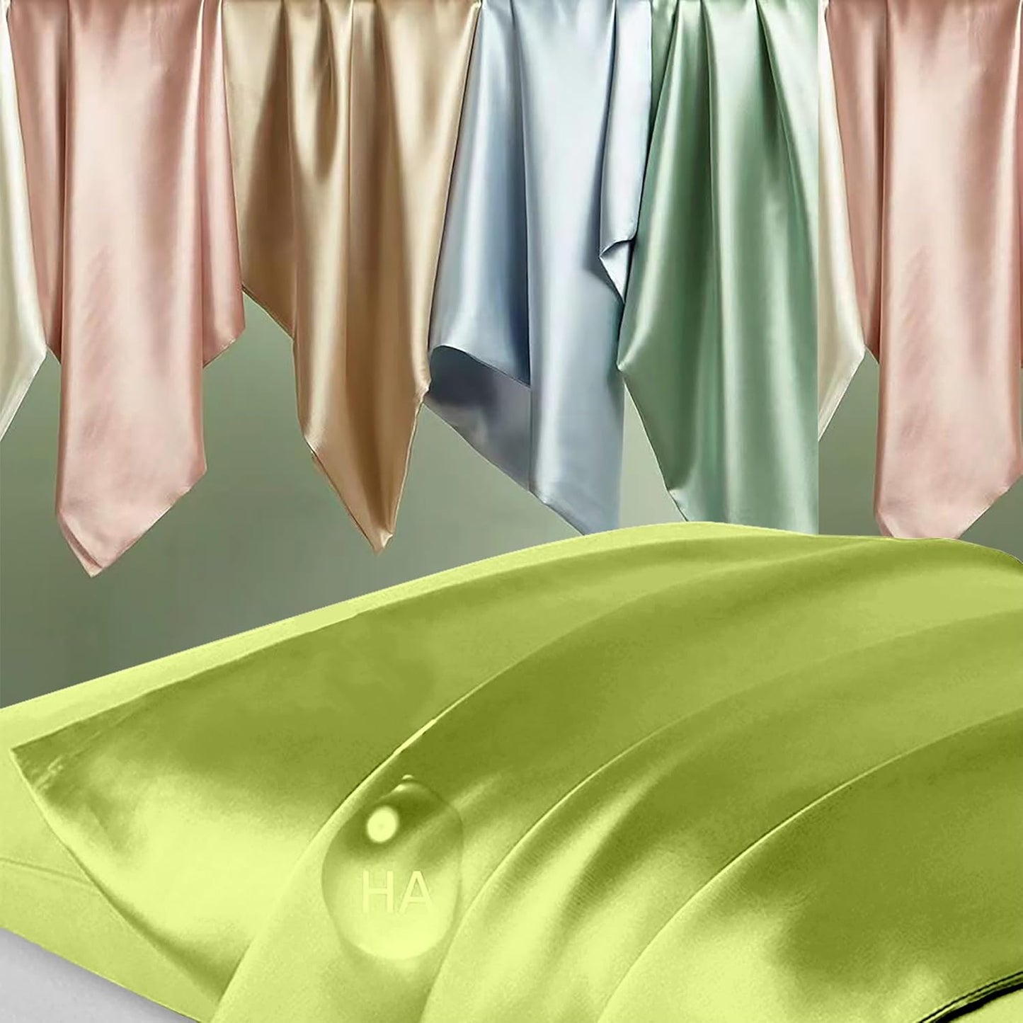 Mulberry Silk Pillowcase - King Size Natural Silk for Hair & Skin | Olive Green with Zipper