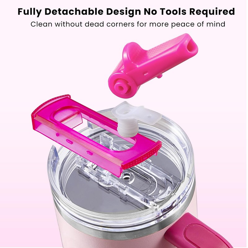 ANTAND 2 Pack Detachable Flip Straw Lid Replacement for 40 oz Stanley Quencher H2.0 & ProTour, Leakproof Spill Proof Lids Straw Cover for Stanley Cup Accessories 40oz, Easy to Clean (Cream, Cream)