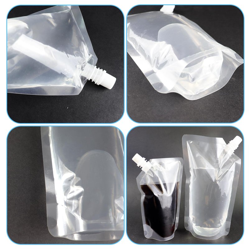 12Pcs Plastic Flasks,Drink Pouches,Reusable Pouches,Water Pouch,Liquid Pouches,Soft Flask for Outdoor Sports,Concerts,Events（8OZx6-16OZx6+ 1 Funnels)