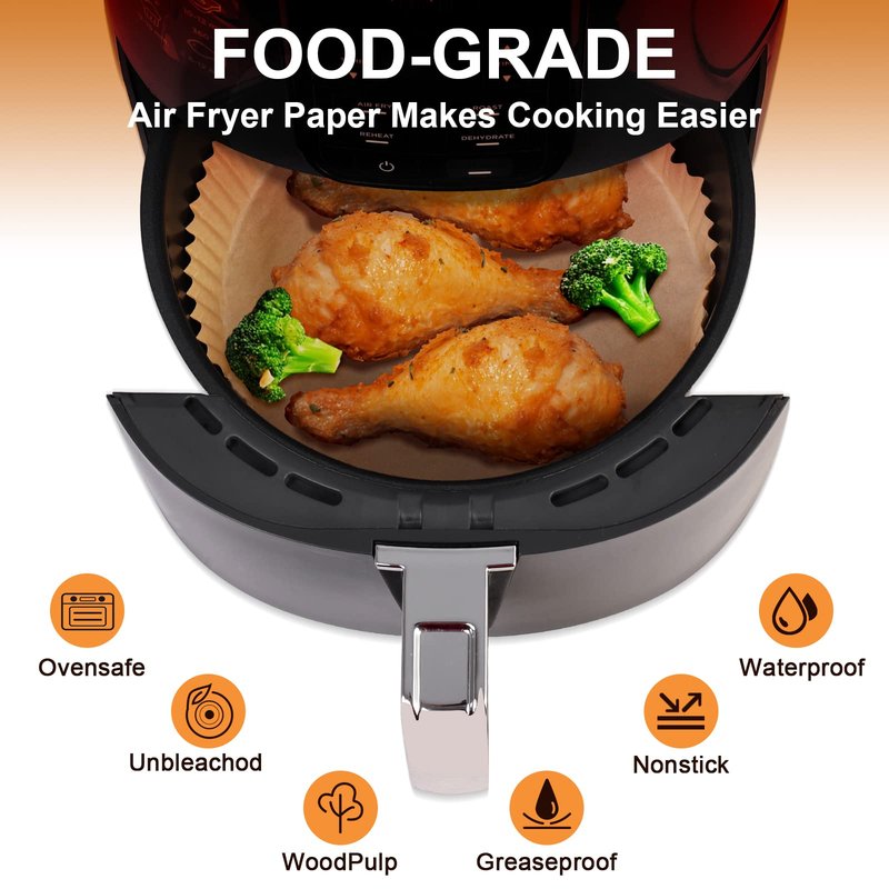SIUDANGKA Air Fryer Liners for Ninja Air Fryer, 125 Pcs Disposable Paper Liner for most 4-8QT AirFryer