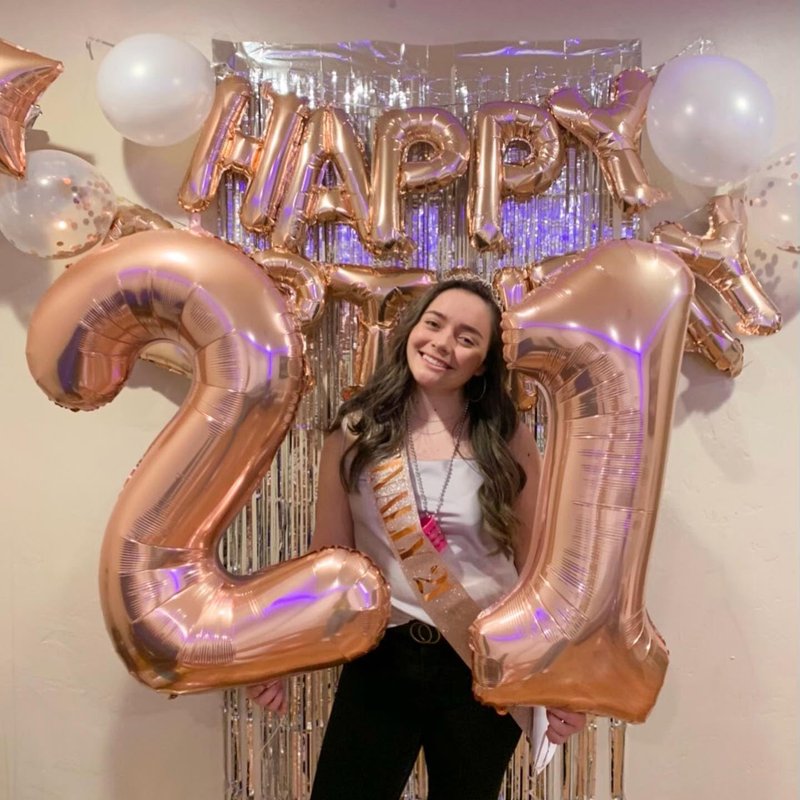 Rose Gold Number 21 Balloon 40 inch, 21 Number Balloons, 21st Birthday Decorations, 21 Year Old Women Men Rose Gold Party Supplies