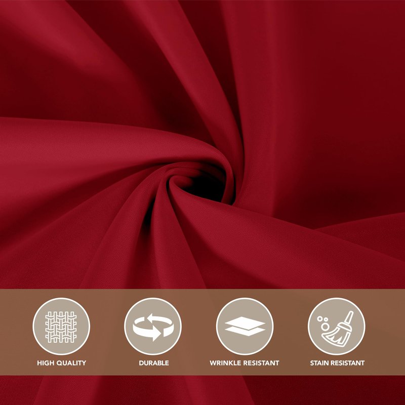 sancua Rectangle Tablecloths for 8 Foot Tables, 6 Pack - Washable Polyester Fabric Table Cloth for Wedding Party, Birthday, Banquet Reception, 60x120 Inch, Red