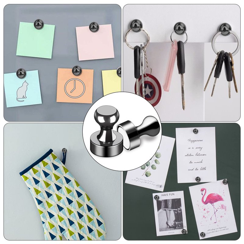 LOVIMAG Fridge Magnets 30Pcs Refrigerator Whiteboard Small Strong Magnet Classroom Kitchen Accessories Decorative Locker Set Decor Must Haves Office Calendar Refrigerador Magnetic Cute Crafts Black