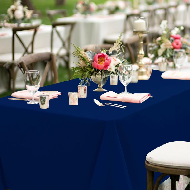 sancua Navy Blue Tablecloths for 6 Foot Rectangle Tables, 8 Pack - Washable Polyester Fabric Table Cloth for Wedding Party, Birthday, Banquet Reception, 54x108 Inch