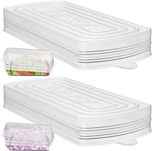 Fullstar Silicone Stretch Lids - Reusable Food Covers for Choppers & Slicers | Flexible & Durable - Pack of 2