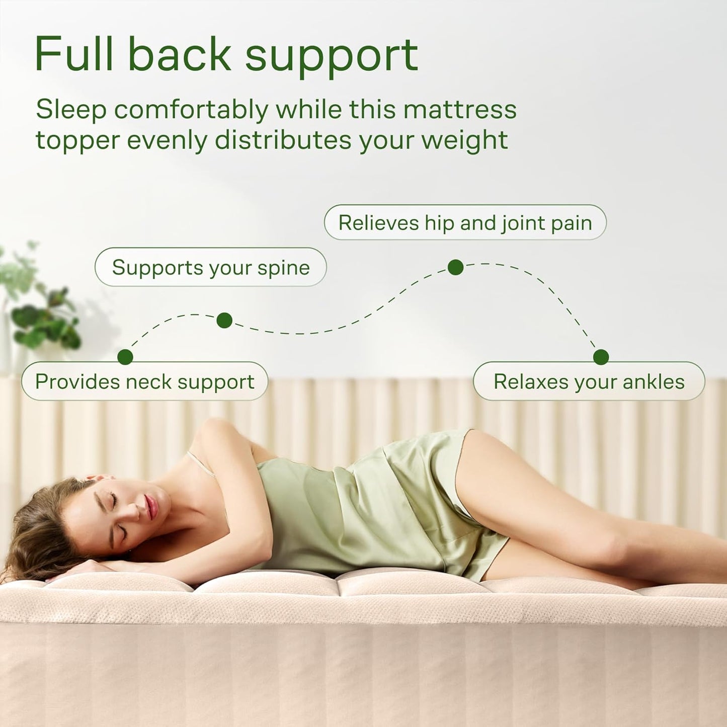 Niagara Sleep Solution Ultra Soft Mattress Topper - Bamboo Viscose Pillow Top for Back Pain Relief | Queen Size, Beige