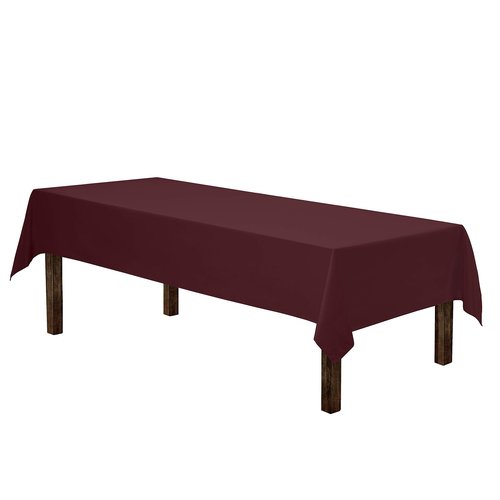 Gee Di Moda Rectangle Tablecloth - 60 x 102 Inch Burgundy Table Cloth for 6 Foot Rectangle Tables - Heavy Duty Washable Fabric - for Holiday Party, Dinner, Weddings, Baby Shower & Events