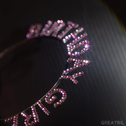 GREATRIL Pink Birthday Girl Tiara and Sash Crown Headband for Her Princess Birthday Party Pink Accessories