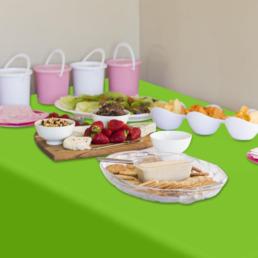 QZYL 2 Pack Table Cloths for Rectangle Table, 108 x 54 Inches Light Green Plastic Tablecloth, Disposable Rectangle Tablecover Tear Resistant Party Tablecloths, Decorative Party Decorations for Home
