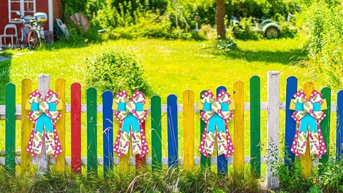 Hying Summer Slipper Bows | Large Red & Blue Wreath Bows for Indoor & Outdoor Decor