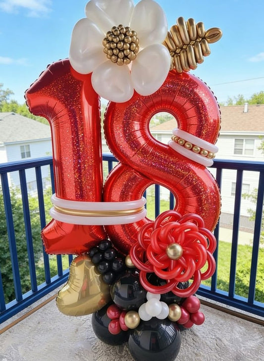 40 Inch Laser Red 1 Balloon for First Birthday, 1st Number Balloons Birthday Decorations for Girl Kids Toddler Baby, One Giant Number 1 Balloon