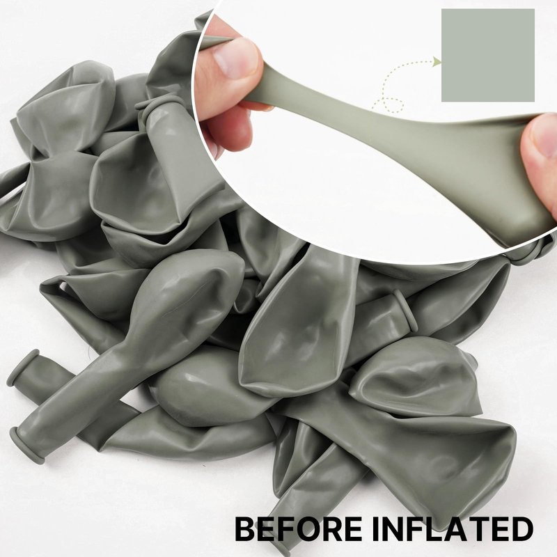 PartyWoo Dusty Green Balloons 140pcs Different Sizes Pack of 18 12 10 5 Inch Sage Olive Eucalyptus Green Boho Neutral Balloon Arch Kit for Jungle Woodland Theme Birthday Party Decorations Green-F59