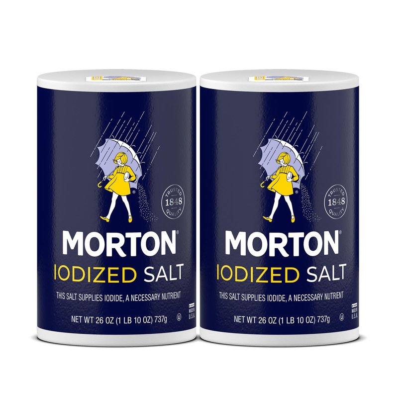 Morton Iodized Salt, All-Purpose, (26 oz), 2-Pack - All-Purpose, Perfect for Cooking & Table Use