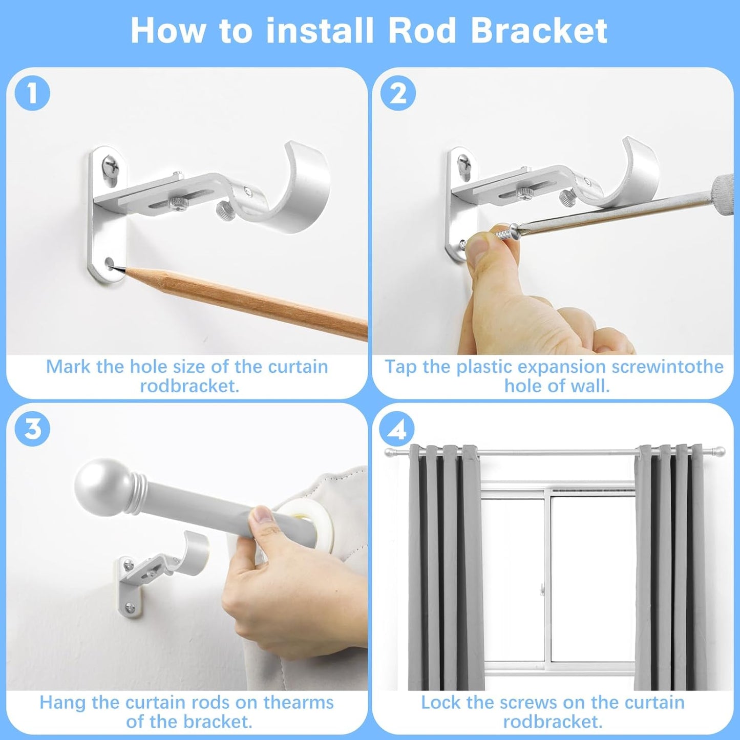 Max Adjustable Curtain Rods by [Brand Name] - 16 to 48 Inches, 1-Inch Diameter, Satin Silver Finish