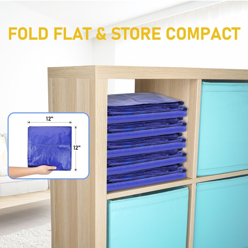 TICONN 4 Pack Extra Large Moving Bags with Zippers & Carrying Handles, Heavy-Duty Storage Tote Moving Boxes for Space Saving (4 PK, 75 Gallon)