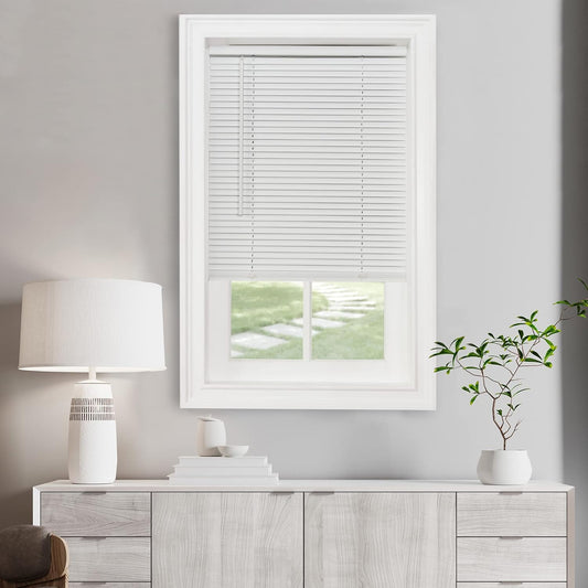 Achim Home Decor Cordless Mini Blinds - Light Filtering, 31" W x 48" L, Pearl White