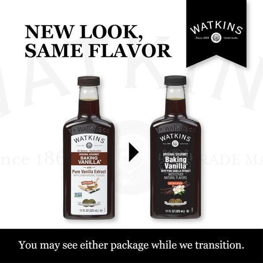 Watkins All Natural Original Gourmet Baking Vanilla, with Pure Vanilla Extract, 11 Fl Oz (Pack of 1) - Packaging May Vary