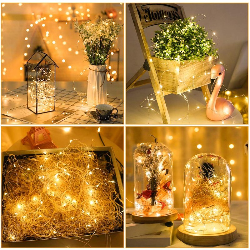 MUMUXI 20 Pack 3.3ft Fairy String Lights Battery Operated, Mini LEDs for Party Wedding Centerpiece Decorations, Crafts, Mason Jar Firefly Lights, Warm White