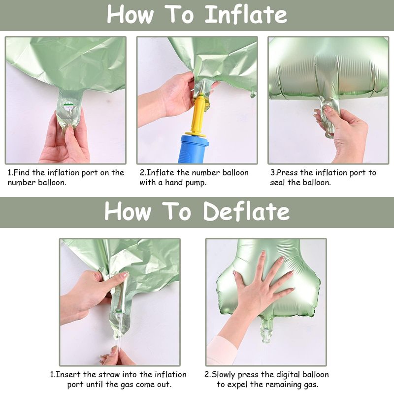 Sage Green Balloon Number 8, 40 Inch Large Self Inflating Foil Number Balloons 0-9, Olive Green Digital 8 Helium Balloon for 8th Girls Boys Women Jungle Safari Birthday Party Anniversary Decorations