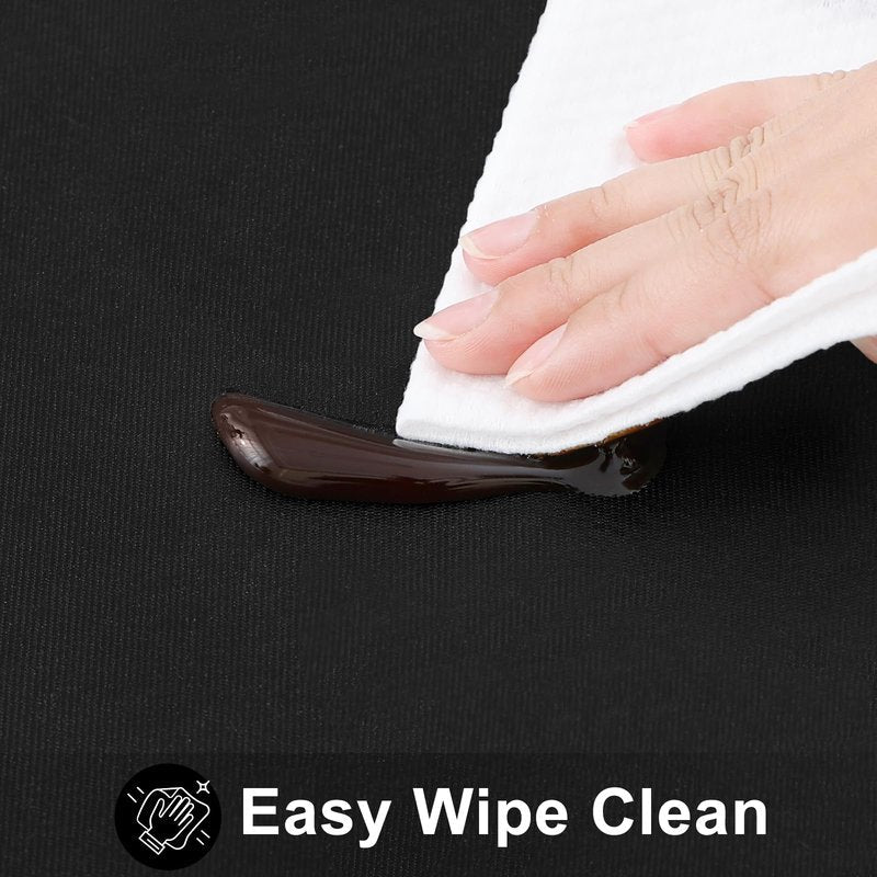 Smiry Rectangle Table Cloth 60x84 Inch, Waterproof Wipeable Vinyl Tablecloths Protector, Oil Spill Proof Plastic Table Cover for Dining, Picnic, Camping, Outdoor, Black