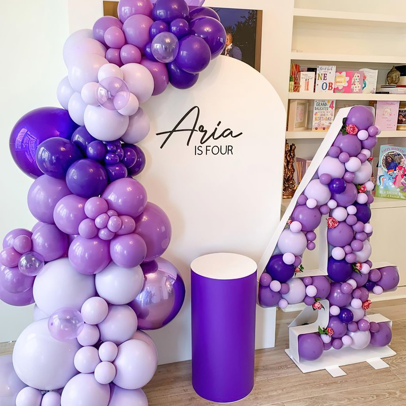 PartyWoo Purple Balloons 100pcs Different Sizes of 18 12 10 5 Inch Purple Balloon Arch Kit Garland for Birthday Engagement Wedding Bachelorette Bridal Shower Butterfly Party Decorations Purple-Y15