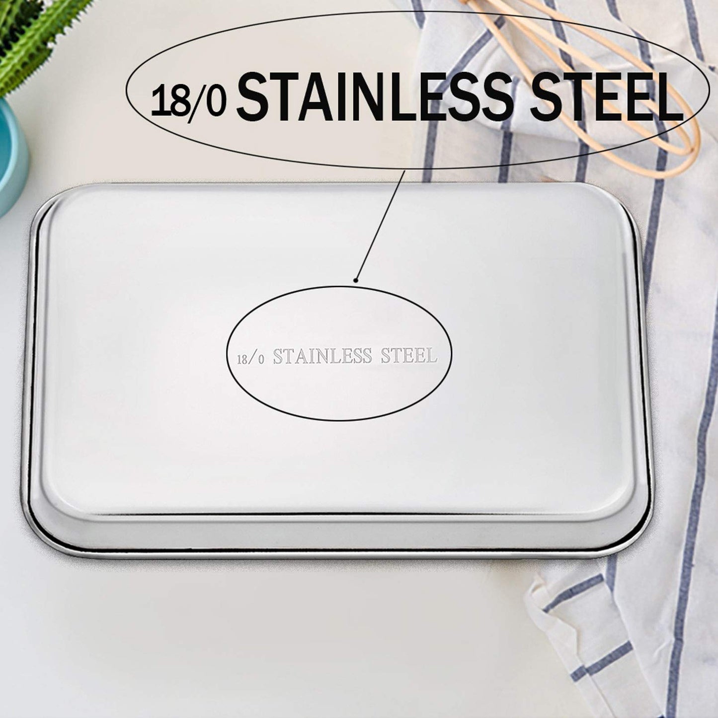 TeamFar Baking Sheet Set of 4, 16/12.5/10/9.3 Inch Stainless Steel Baking Pan Tray Cookie Sheet, Non Toxic & Healthy, Rust Free & Easy Clean - Dishwasher Safe