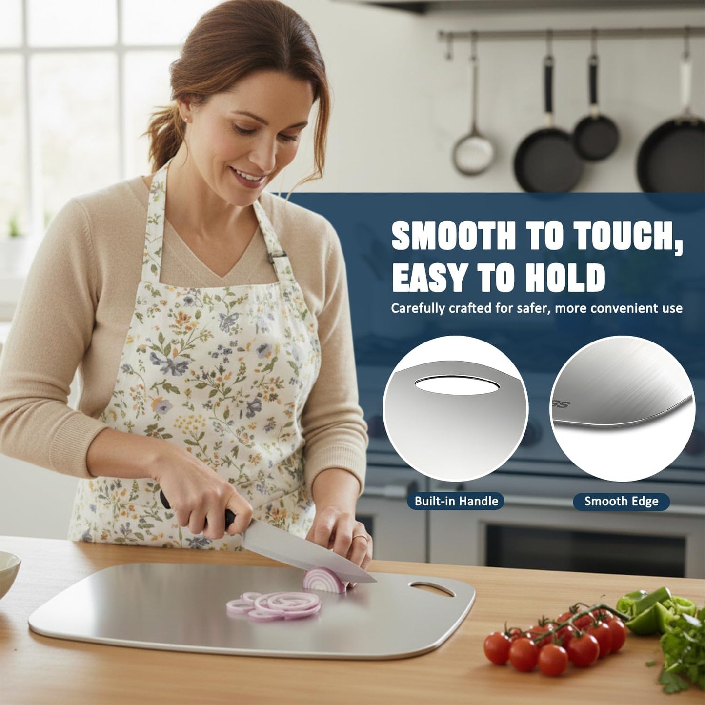 **304 Stainless Steel Cutting Board - Non-Toxic Double-Sided Design | 11.45" x 8.15" Dishwasher Safe for Meat, Vegetables, and Fruit**