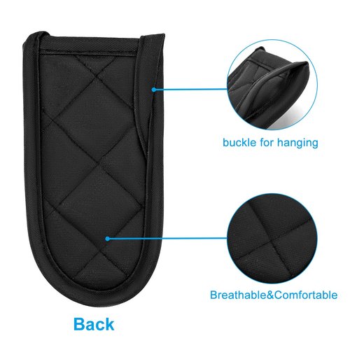 Evoio Cast Iron Skillet Handle Covers, Pan Pot Handle Covers Heat Resistant, Hot Handle Covers, Pan Pot Cast Iron Skillet Handle Holder Sleeves Mitt for Kitchen, BBQ and Baking Cookware (2-Pack Black)