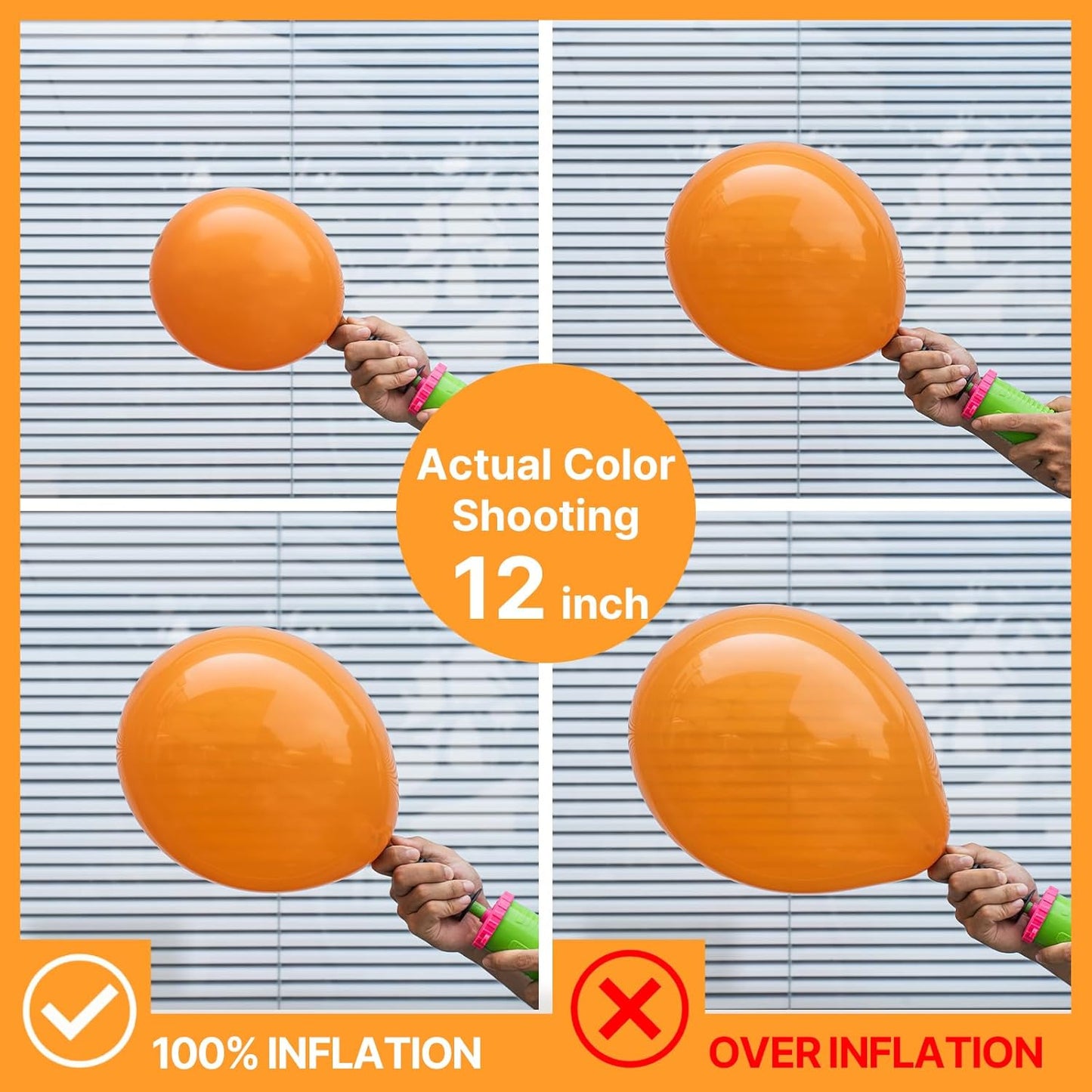 PartyWoo Orange Balloons - 100pcs 12 Inch Fall Latex Helium Balloons for Birthday & Baby Shower Decor