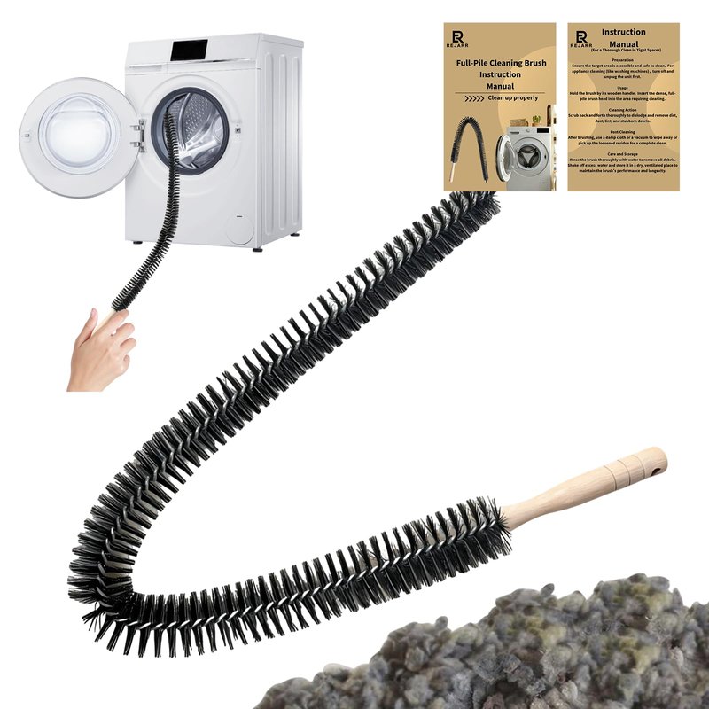 Rejarr Full-Bristle Dryer Vent Cleaner Brush, Dryer Lint Brush and Lint Removal Tool for Trap and Duct, 27.95 Inches, Flexible for Deep Cleaning to Remove Pet Hair & Lint and Improve Efficiency
