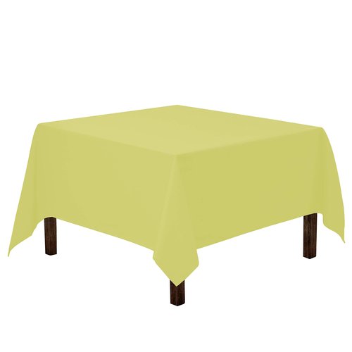 Gee Di Moda Square Tablecloth - 70 x 70 Inch Yellow Table Cloth for Medium Square or Round Tables - Heavy Duty Washable Fabric - for Buffet Table, Holiday Party, Dinner, Wedding & Baby Shower