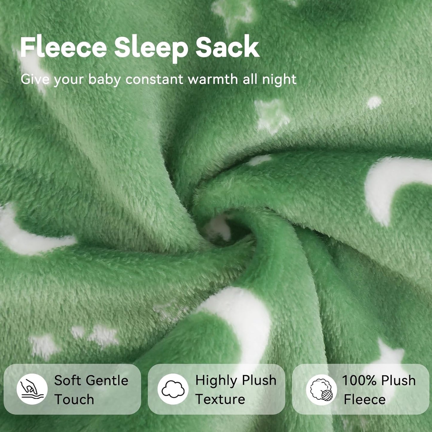 Unnivoll Baby Sleep Sack | Fleece Wearable Blanket 2.0 Tog for Infants 6-12 Months - Medium Blue Green Planet