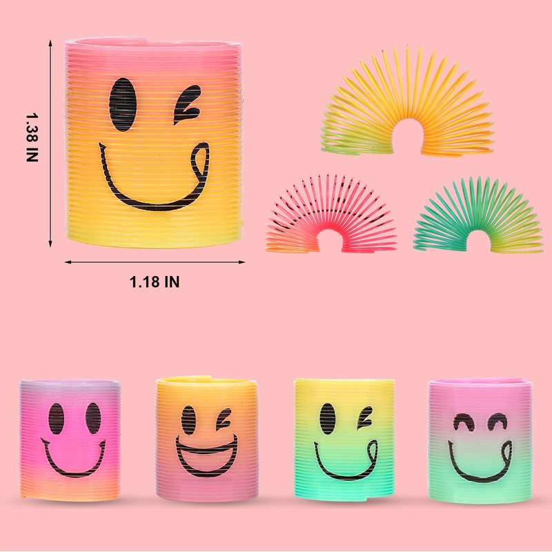 AZEN 32 Pcs Mini Spring Party Favors for Kids 3-5 4-8, Goodie Bags Stuffers for Birthday, Classroom Prizes Kids Prizes, Small Bulk Toys Gifts (4 Smile)