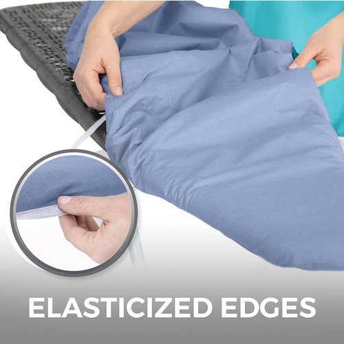 Home Genie Ironing Board Cover - Extra Thick Padding & Scorch Resistant Silicone | 15x54 Full Size, Blue