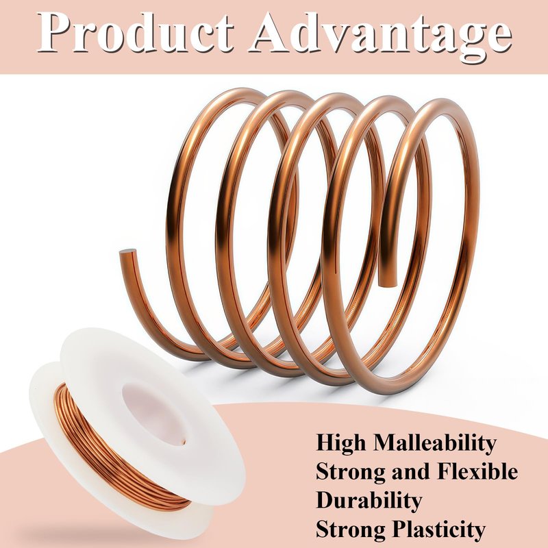 Opvixi Copper Wire, 18 Gauge 60 FT 99.9% Pure Copper Wire for Jewelry Making, Electroculture, Gardening, Beading, Plants, Crafts, Science Projects, DIY Artwork