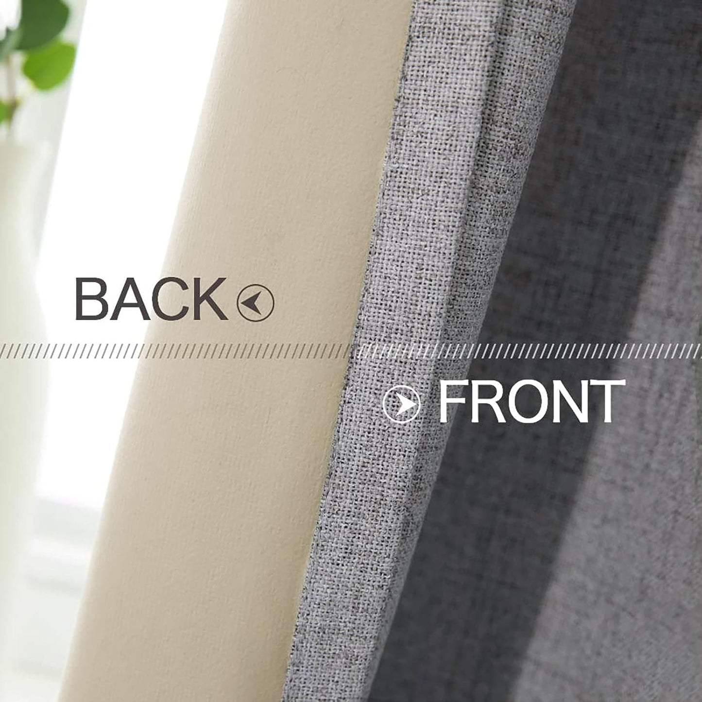 MIULEE Blackout Curtains - 100% Thermal Insulated Grey Linen Texture | Room Darkening Drapes 52x120 Inch (2 Panels)