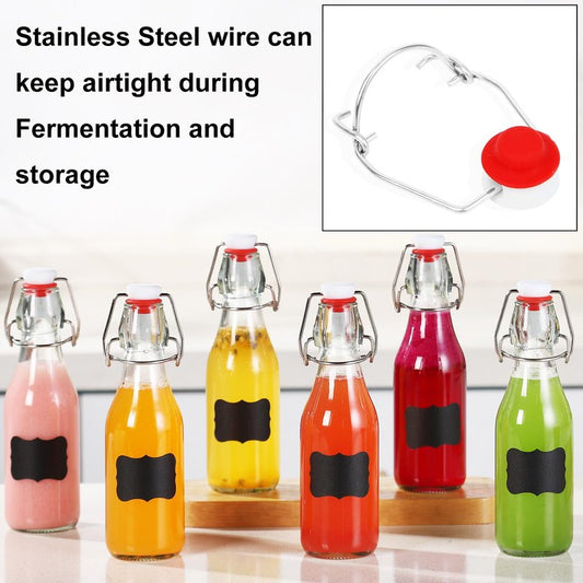 6 Pack 8.5oz Flip Top Glass Bottles,8.5oz swing top glass bottles with airtight lids for Home Brewing,2nd Fermentation,Kombucha,Kefir,Vanilla Extract,Juice,Tea,Beverages,Soda,Oils,Vinegar,Limoncello