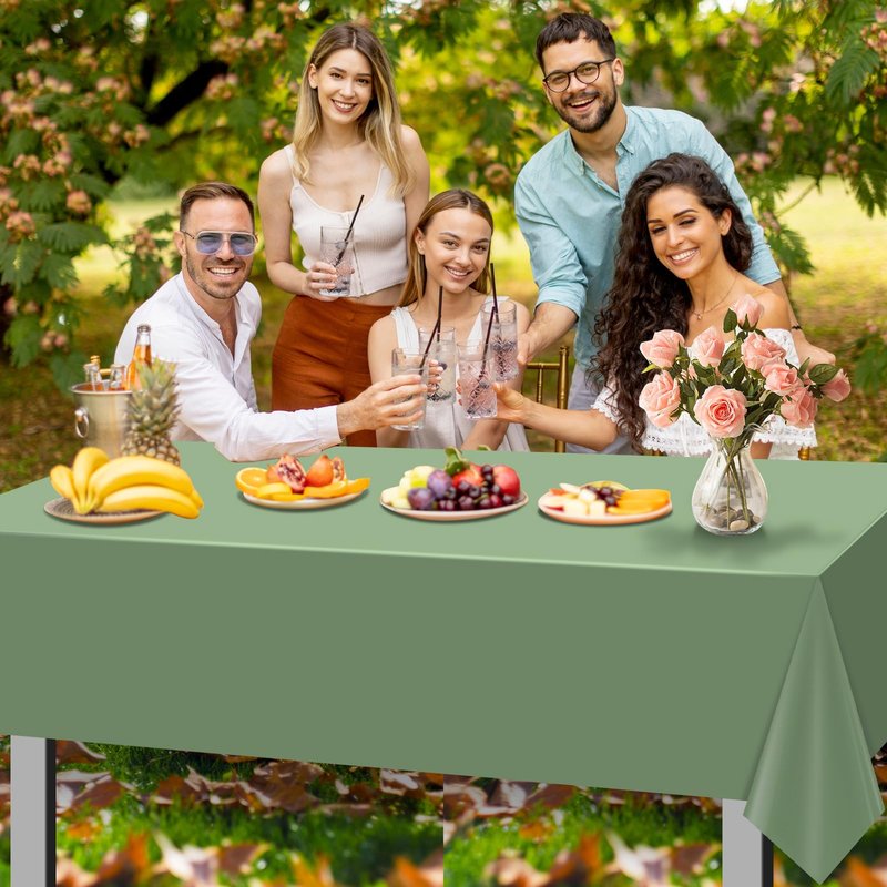 Sage Green Tablecloth and Napkins Set