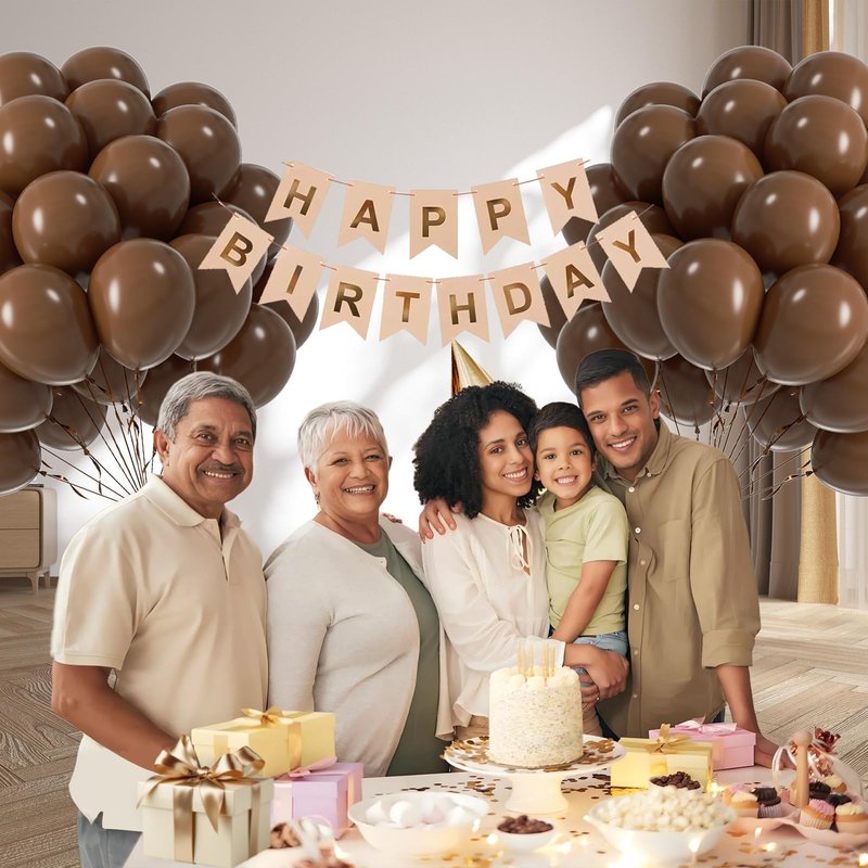 Dark Brown Balloons 12 inch, Brown Latex Balloon 50pcs Party Balloons for Coffee Birthday Baby Shower Wedding Anniversary Party Decorations