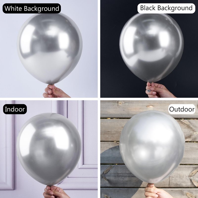 PartyWoo Metallic Silver Balloons 52 pcs 12 Inch Chrome Silver Latex Balloons for Graduation New Year Wedding Baby Shower Gender Reveal Bachelorette Anniversary Birthday Party Decorations Silver-G102